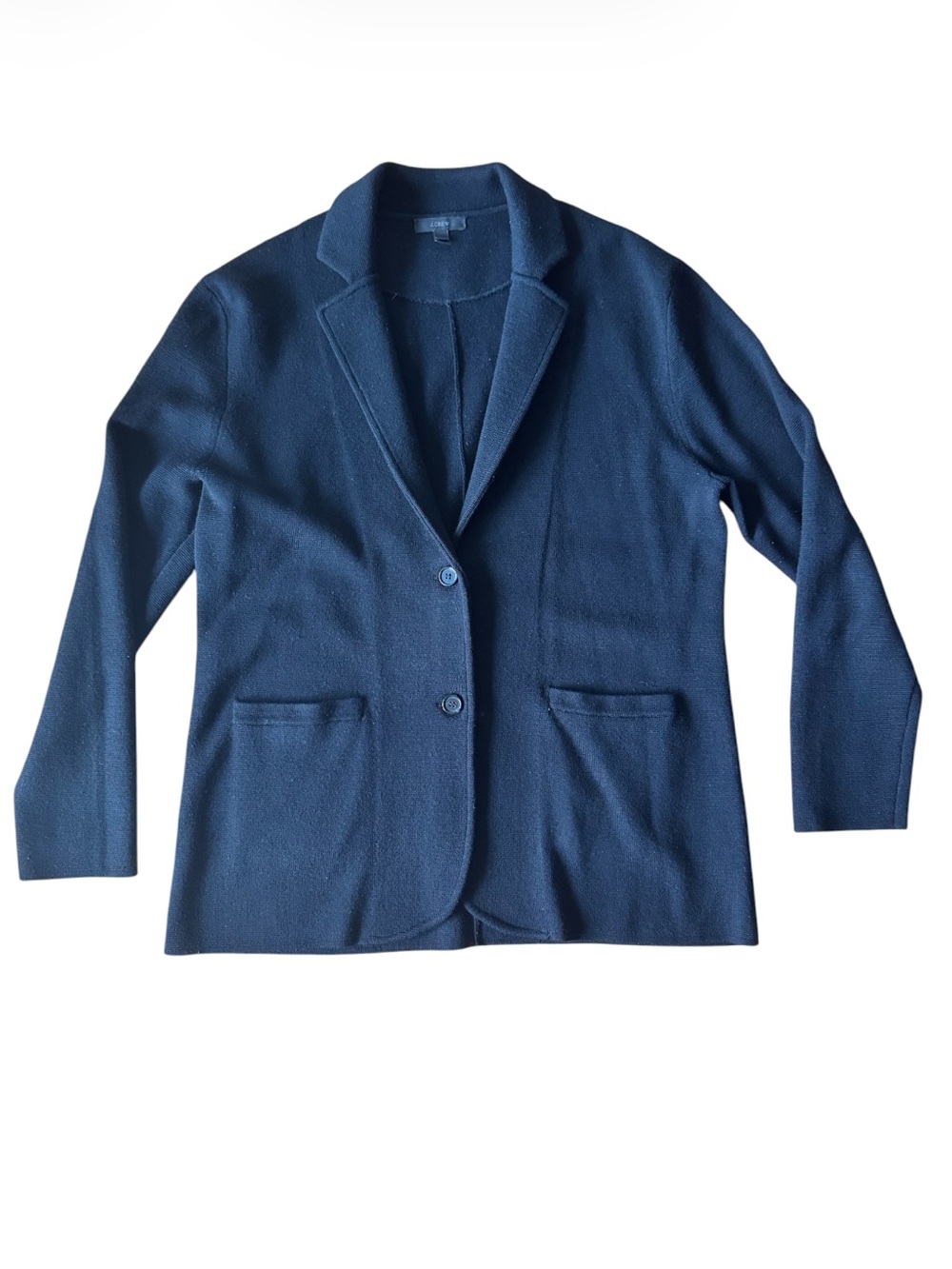 J. Crew Merino Wool Sweater Blazer Jacket Cardigan Sweater Black Large Button